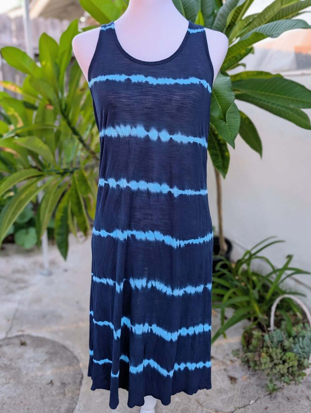 Young Fabulous & Broke navy racerback horizontal stripes dress coastal beach